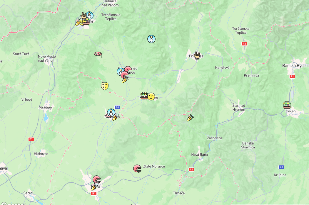 Mapa Slovenska - ukážka